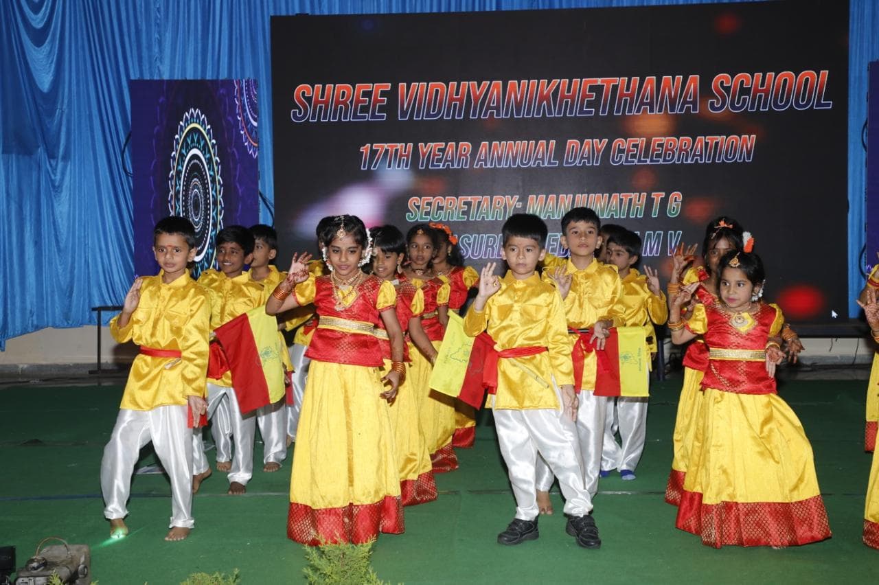 School Day celebration — students gathered